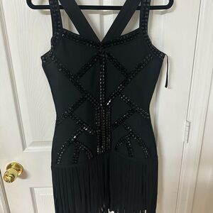 Elegant Black Beaded Dress